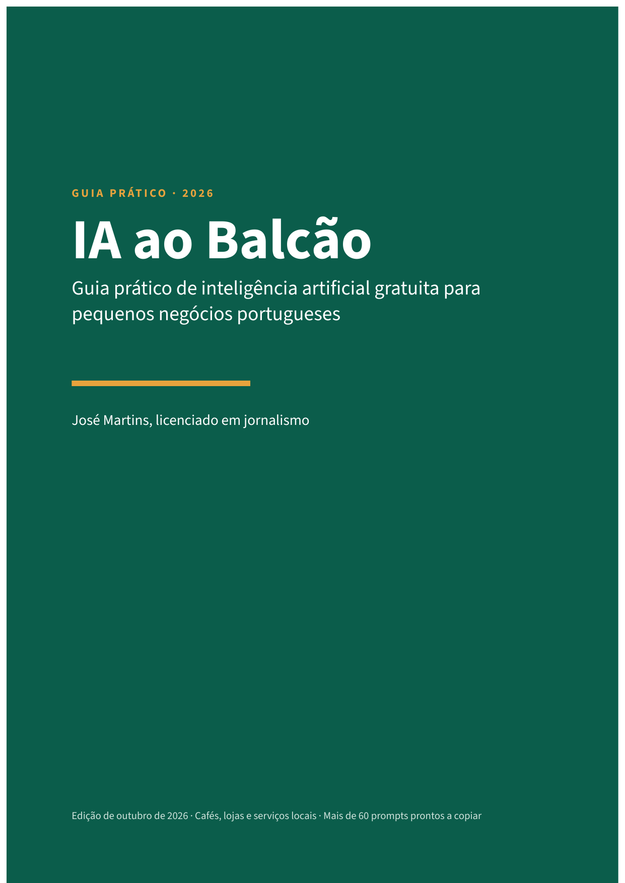 Capa do guia IA ao Balcão, de José Martins